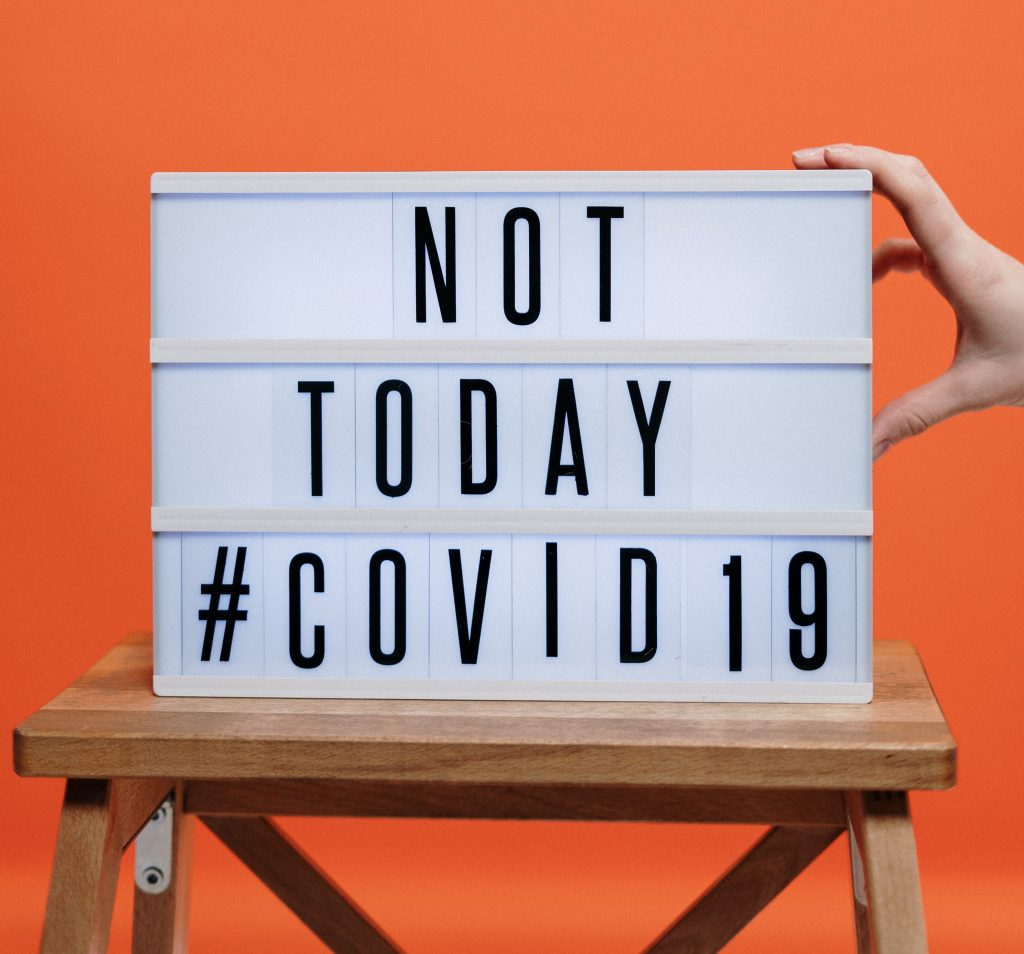 Not Today Covid19 Sign On Wooden Stool 3952231 1
