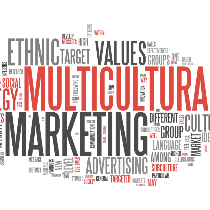 Word Cloud around the word "Multicultural Marketing"